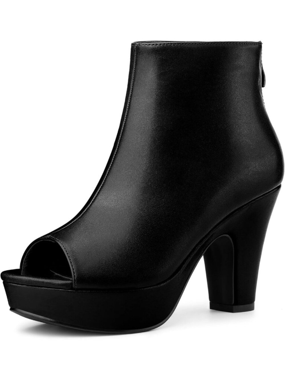 Chic Peep Toe Ankle Boots for Women | Back Zip, Chunky Heel, Platform Style